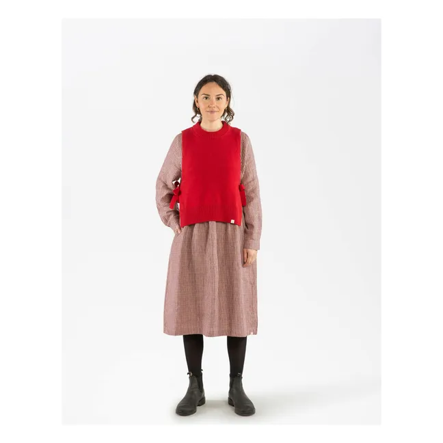 Maglione di lana senza maniche | Rosso