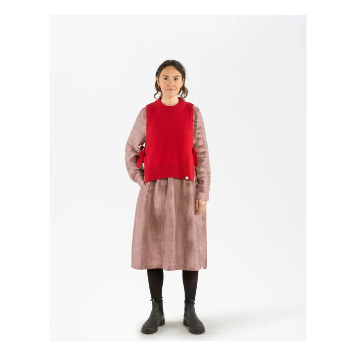 Jersey de lana sin mangas | Rojo- Imagen del producto n°2