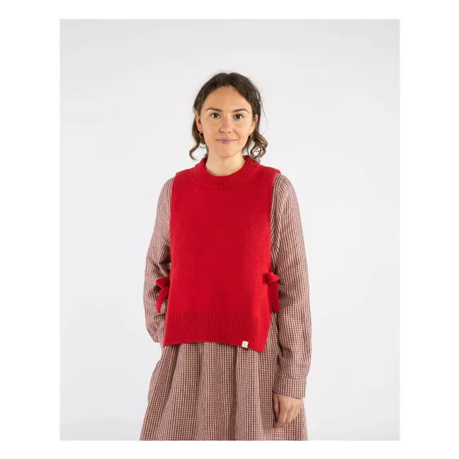 Maglione di lana senza maniche | Rosso