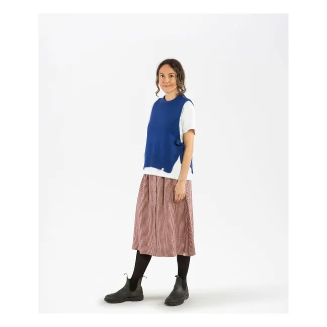 Pull Sans Manches Laine | Bleu