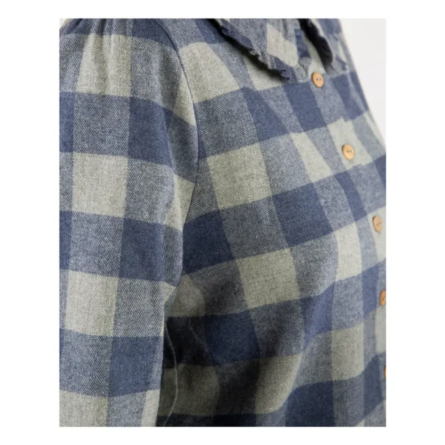 Blusa Carreaux Flanelle Tencel | Azul
