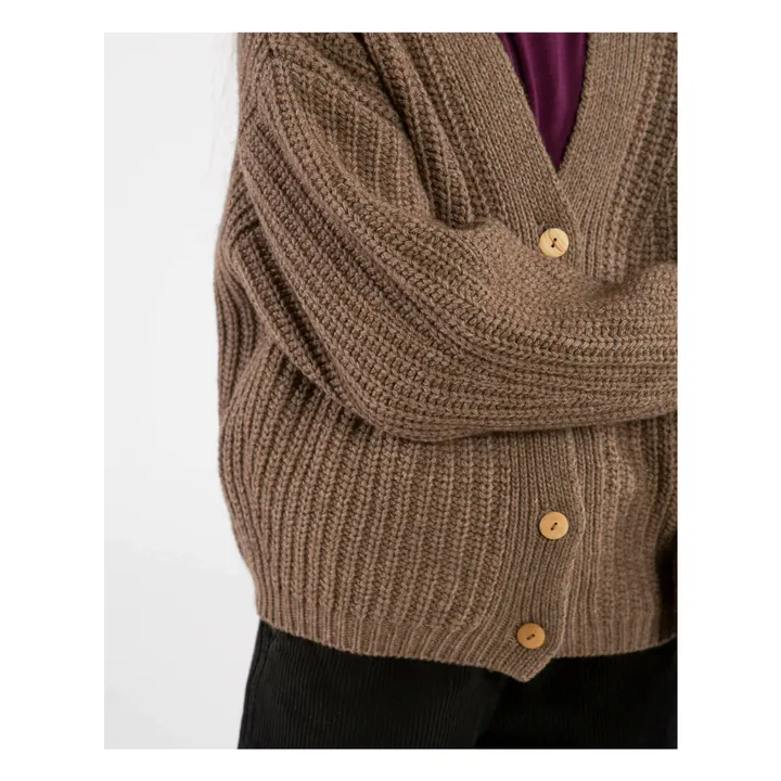 Wool Cardigan | Brown- Product image n°4