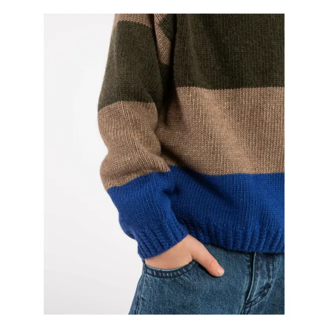 Jersey de lana a rayas | Azul