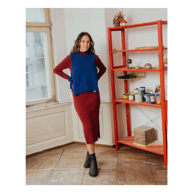 Maglione di lana senza maniche | Blu