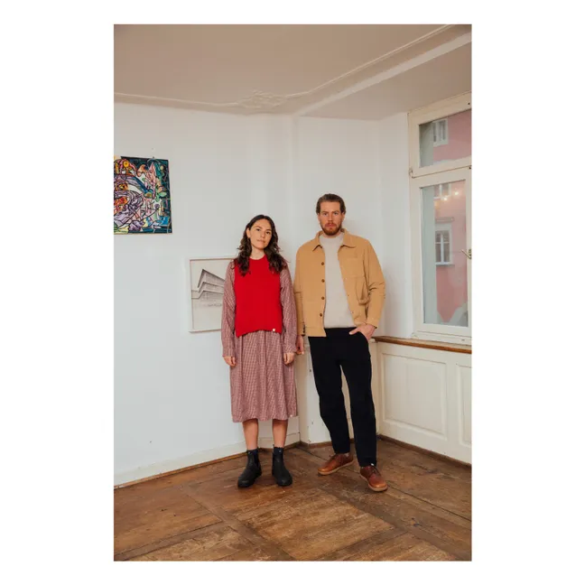 Pull Sans Manches Laine | Rouge