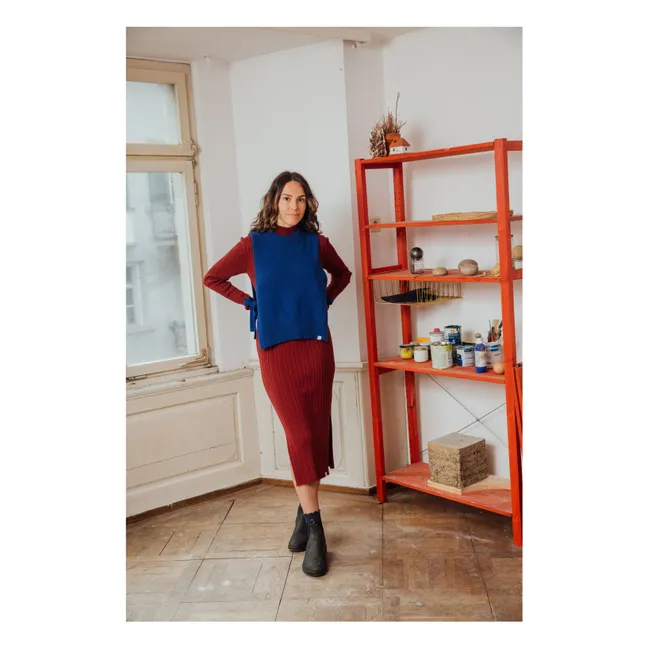 Maglione di lana senza maniche | Blu