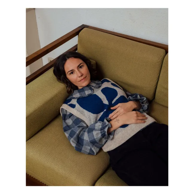 Blusa Carreaux Flanelle Tencel | Azul