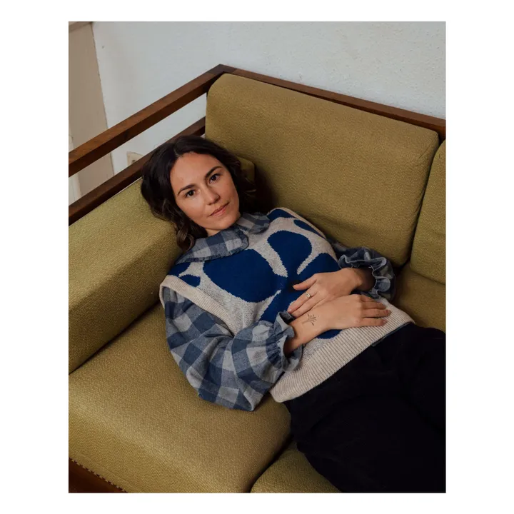 Blusa Carreaux Flanelle Tencel | Azul- Imagen del producto n°7