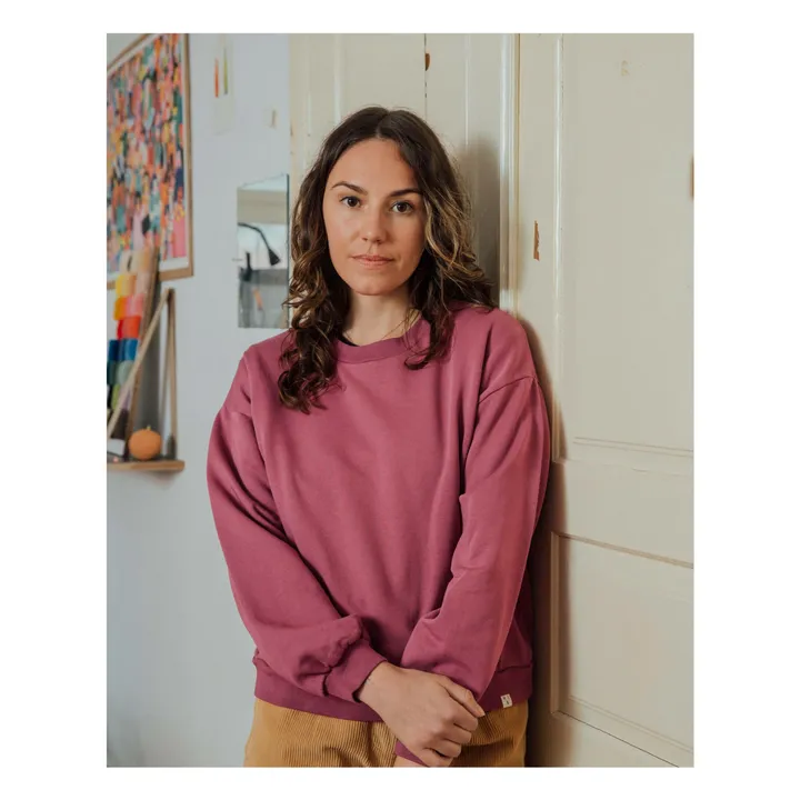 Organic cotton sweatshirt | Burgundy- Product image n°5