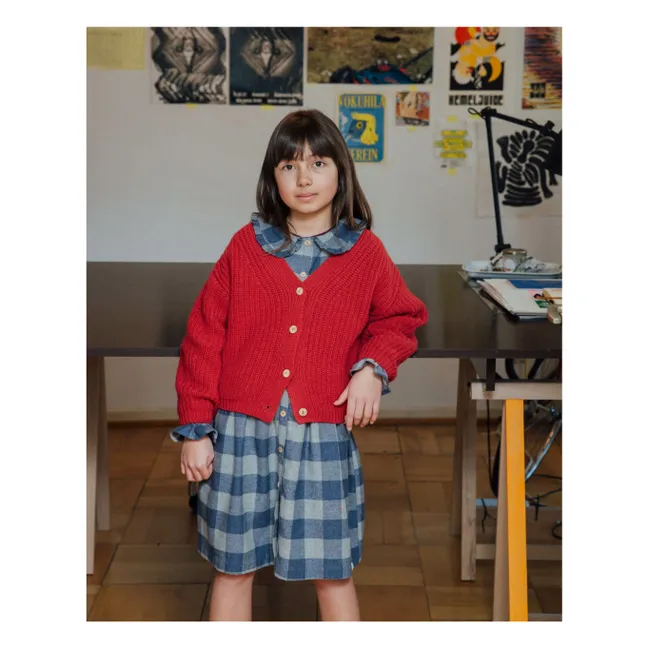 Vestido Carreaux Flannel Tencel | Azul