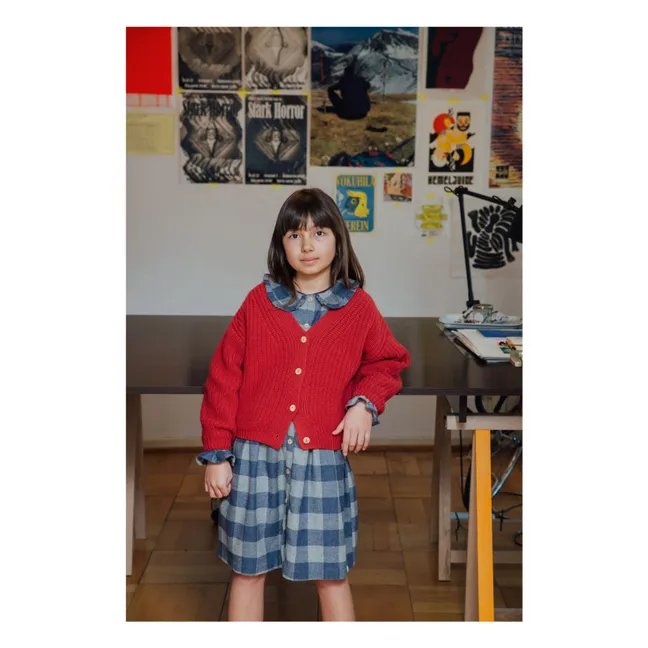 Vestido Carreaux Flannel Tencel | Azul