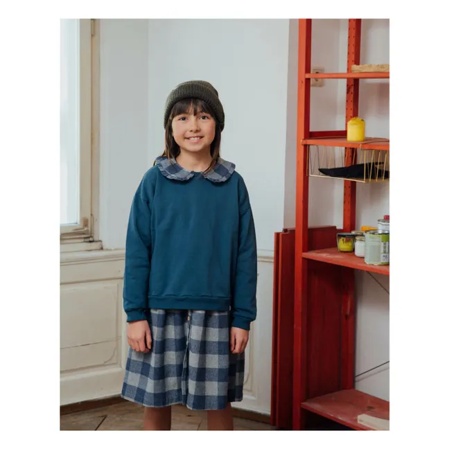 Vestido Carreaux Flannel Tencel | Azul