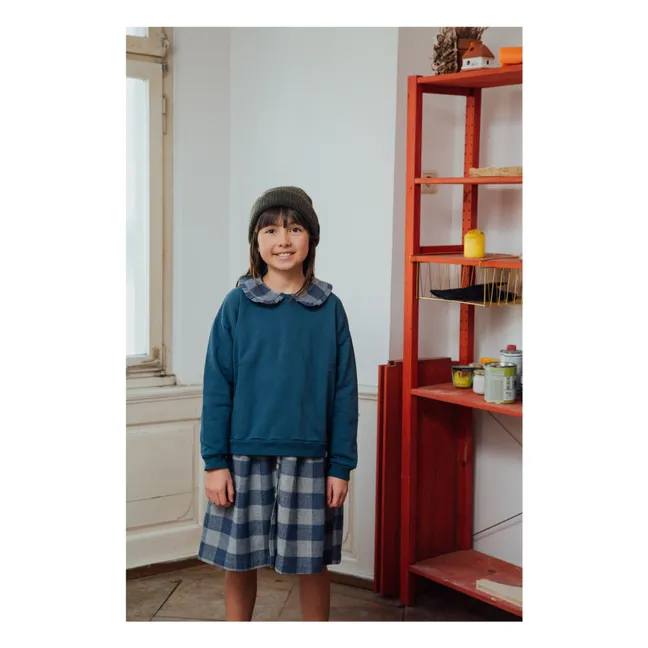 Vestido Carreaux Flannel Tencel | Azul