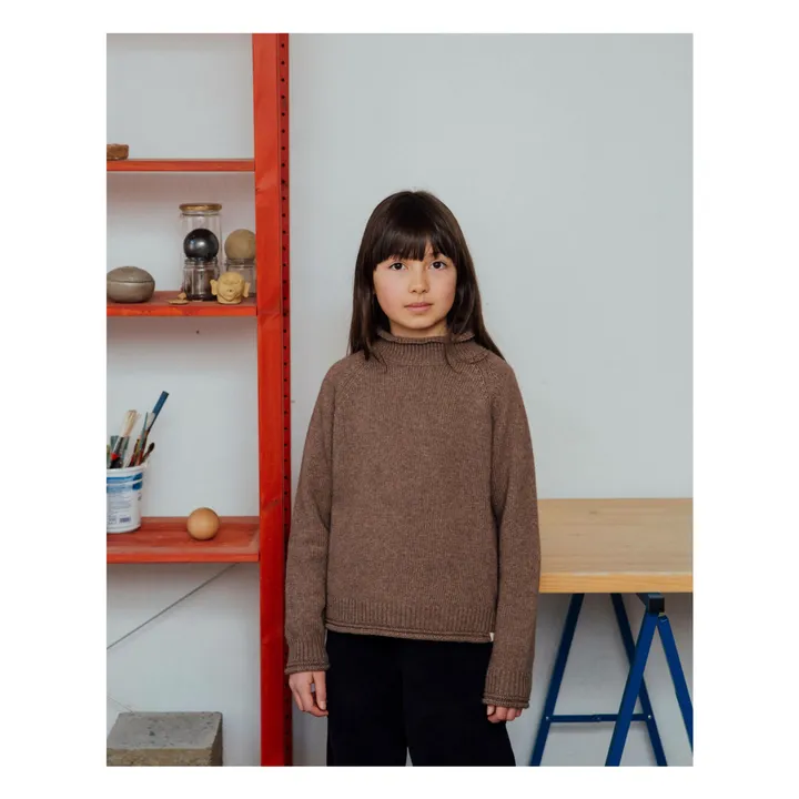 Jersey de lana raglán | Marrón- Imagen del producto n°5