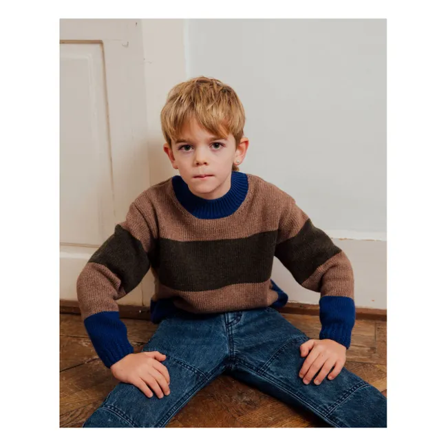 Pull Rayé Laine | Bleu