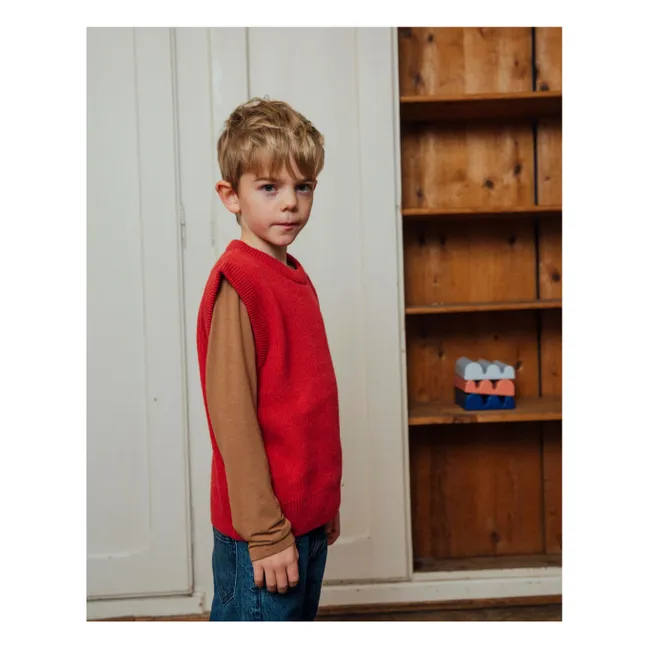 Maglione di lana senza maniche | Rosso