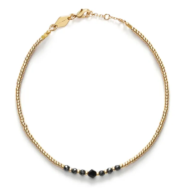 Bead &amp; Gem bracelet | Black