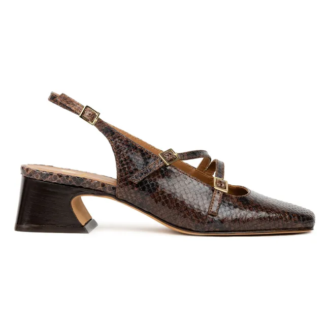 Babies Becca Cuir Embossé Serpent | Brun