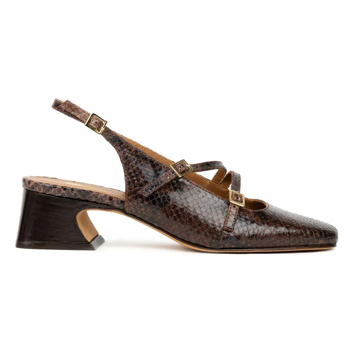 Babies Becca Cuir Embossé Serpent | Brun- Image produit n°0