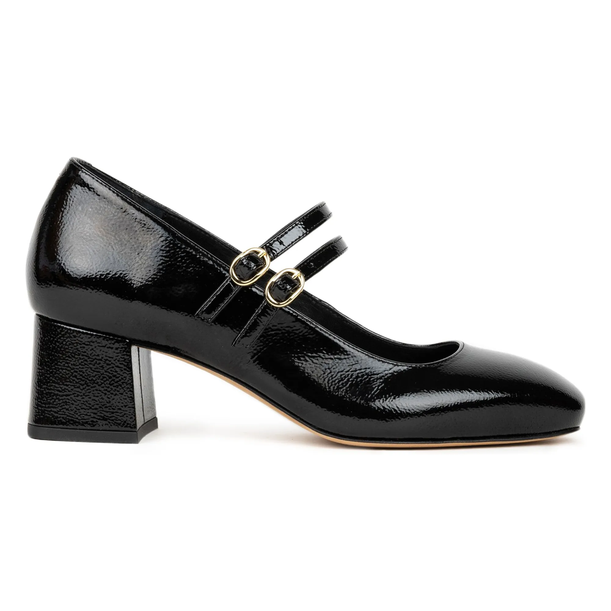 Bobbies Black Bettany Babies Wrinkled Patent Leather