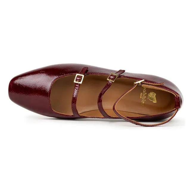 Zapatillas Suzie Charol arrugado | Burdeos