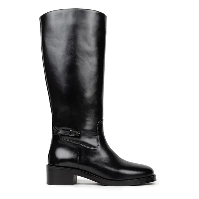 Botas de piel Robbie | Negro