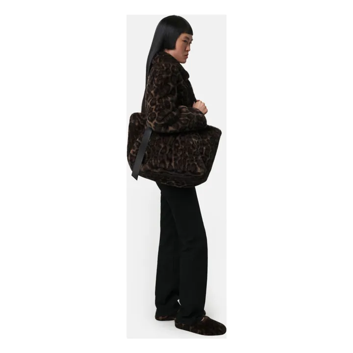 Sac Esti Léopard Fibres Recyclées | Marron- Image produit n°1