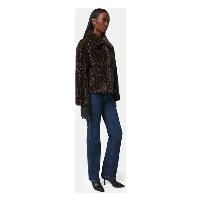 Elis Leopard Recycled Fiber Jacket | Brown