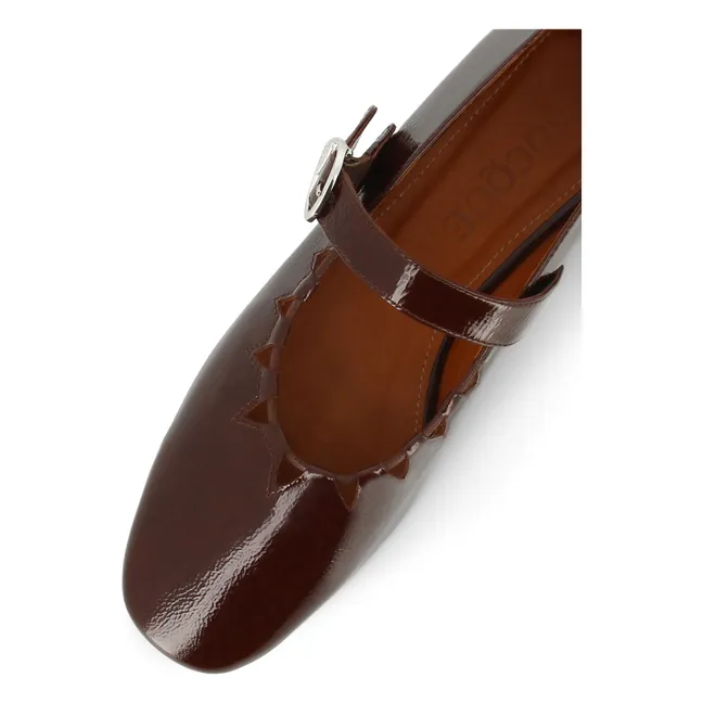 Ballerines Ginger Vernis | Chocolat