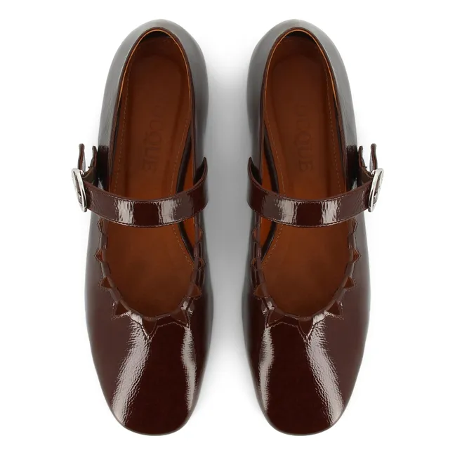 Ballerines Ginger Vernis | Chocolat