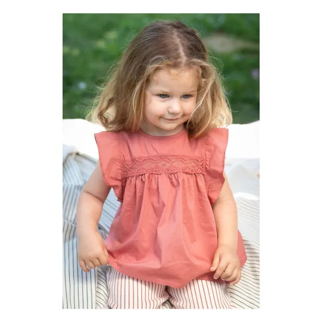 Pantalones de rayas para bebé | Rojo ladrillo