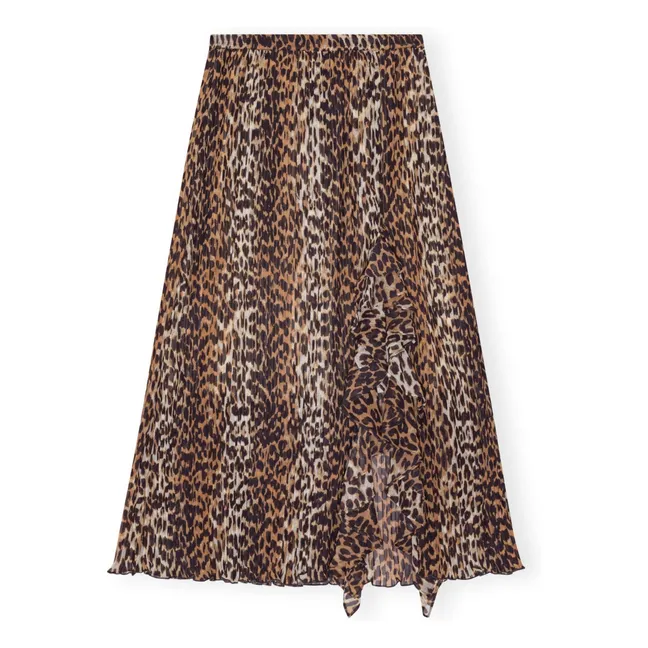 Recycled Fiber Georgette Skirt | Leopard