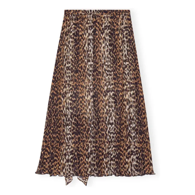 Recycled Fiber Georgette Skirt | Leopard