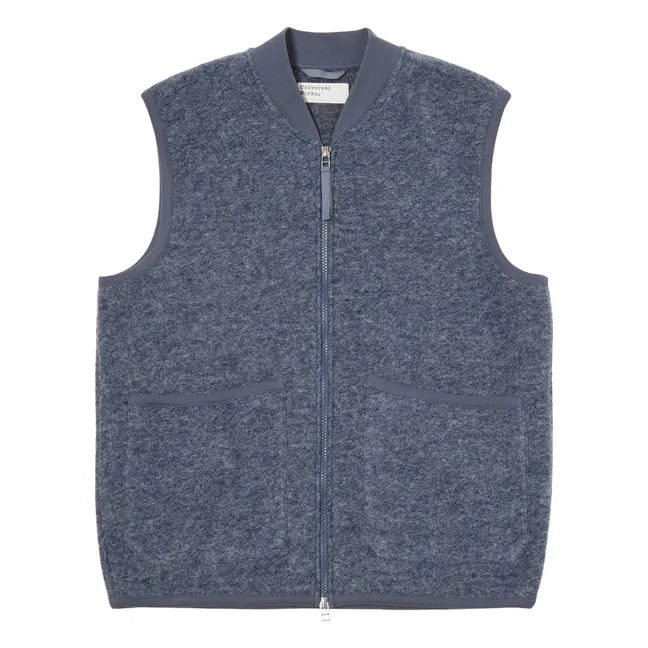 Gilet Zippé Sans Manches | Bleu Acier