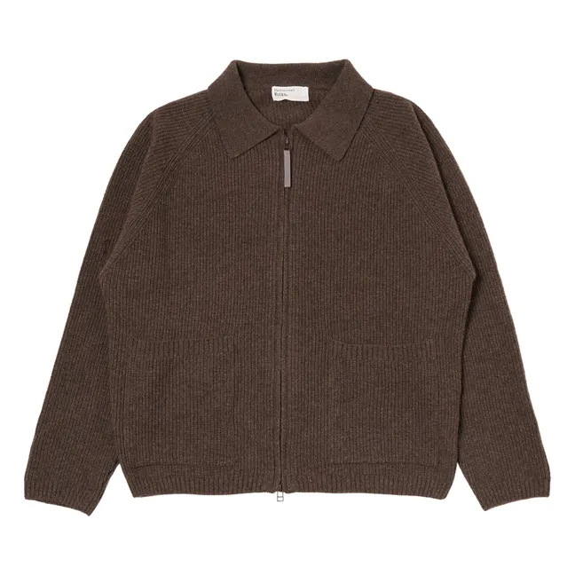 Cardigan Zippé  | Marron