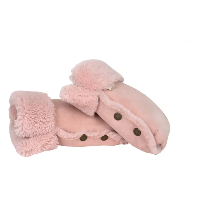 Lambskin stroller mittens | Pink