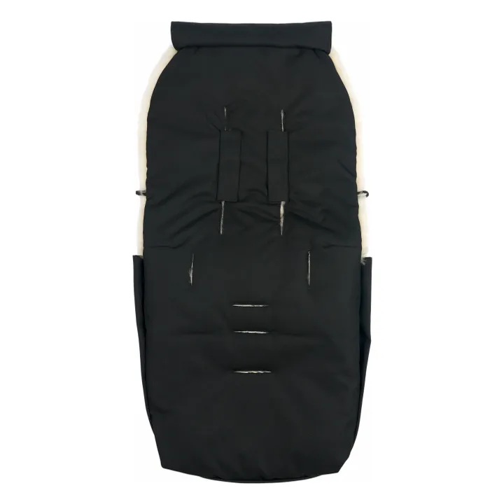 Chancelière universelle harnais fixe en peau d'agneau | Noir- Image produit n°1