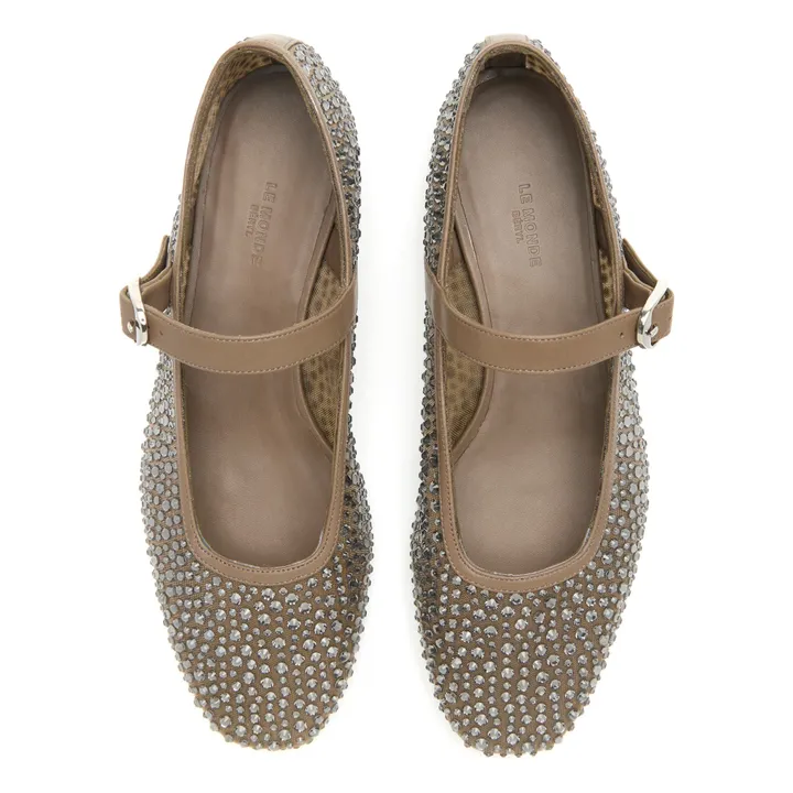 Ballerines Mary Jane Mesh et Cristals | Beige- Image produit n°2