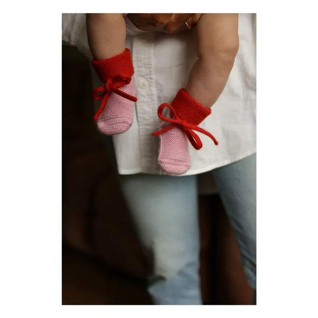 Chaussons Laine Mérinos | Rose