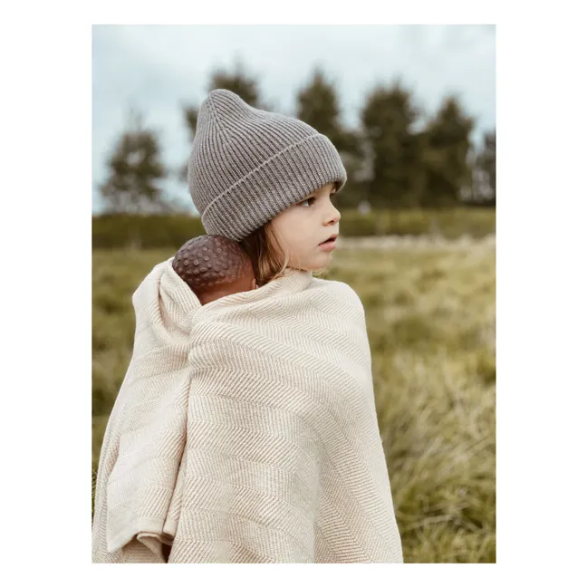 Manta Freddie de lana merina | Beige