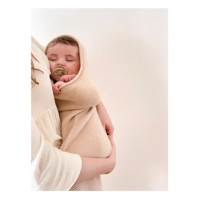 Coperta in fasce in lana merino | Beige