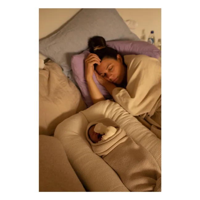 Coperta in fasce in lana merino | Crema