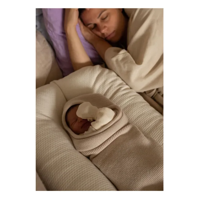 Coperta in fasce in lana merino | Crema