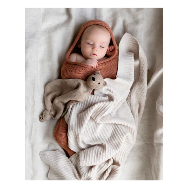 Coperta in fasce in lana merino | Mattone