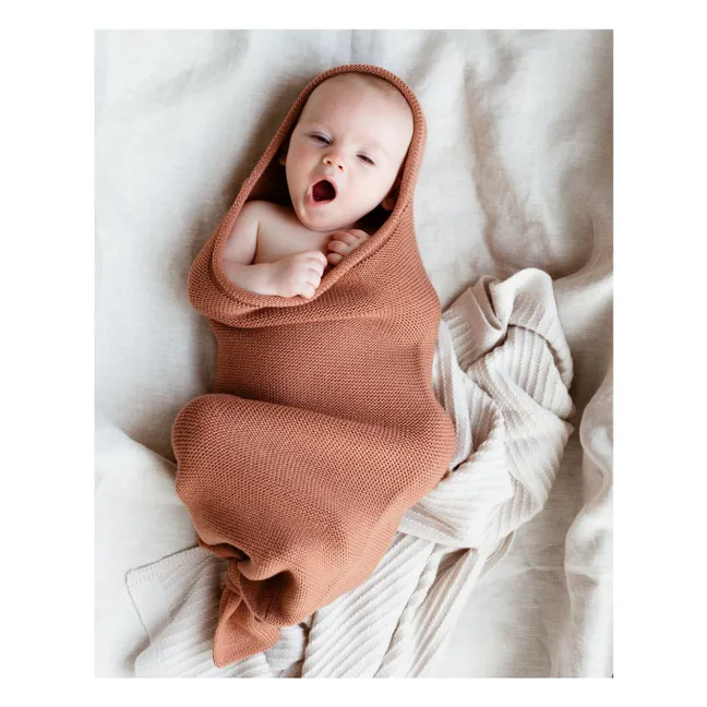 Merino Wool Swaddling Blanket | Brick red
