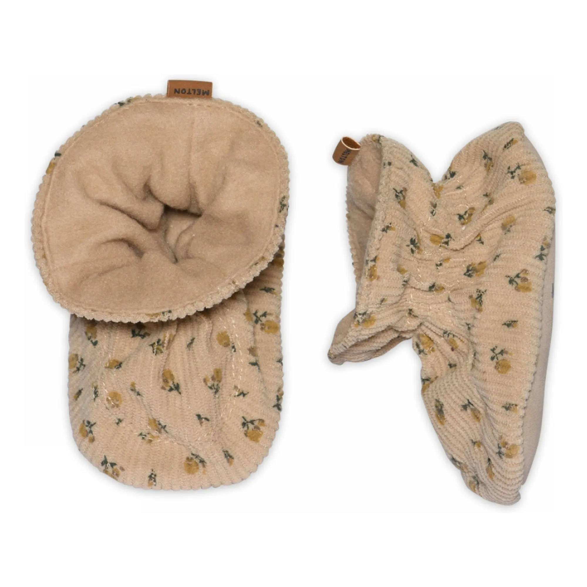 Melton Brown Flower Slippers