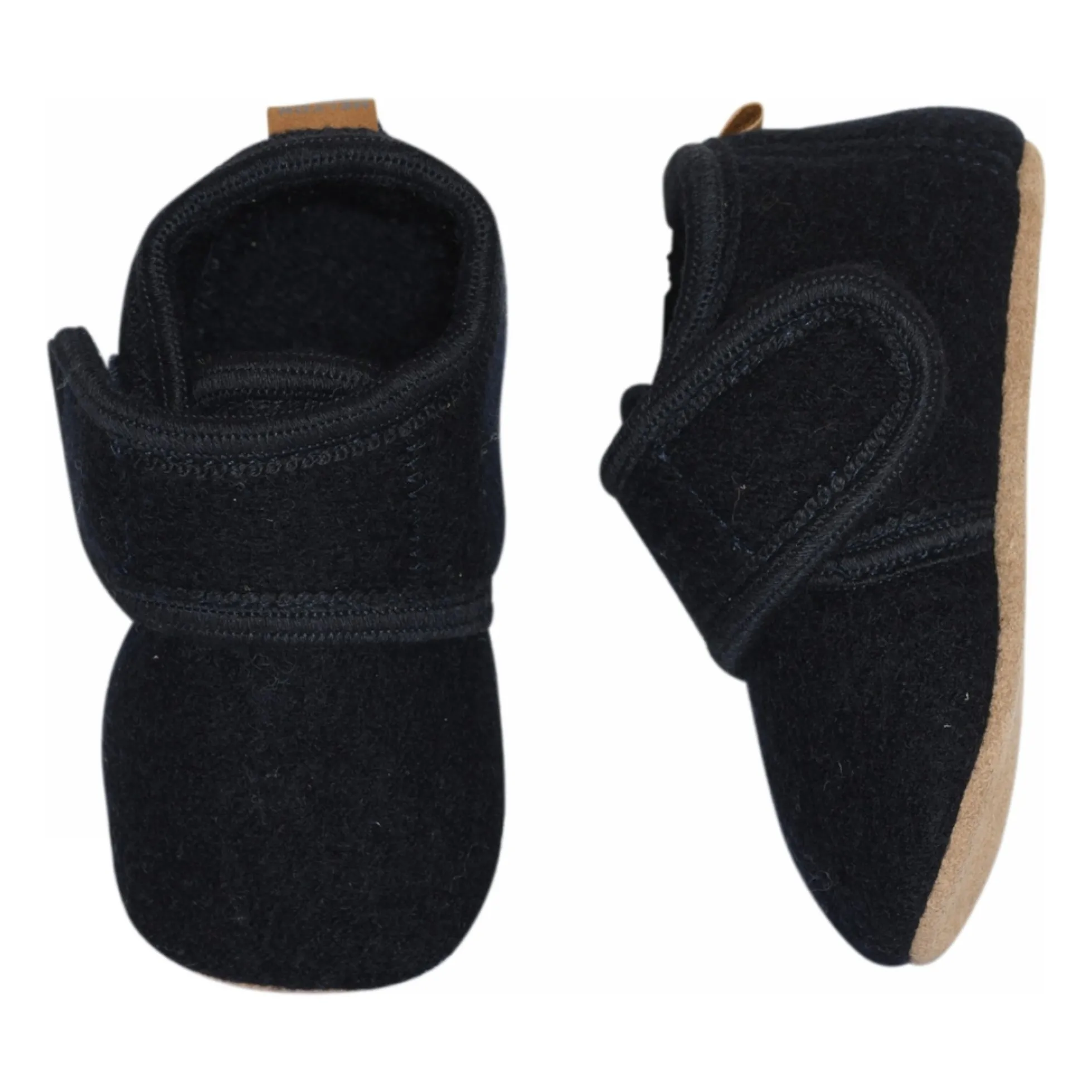Melton Navy Blue Classic Wool Slippers