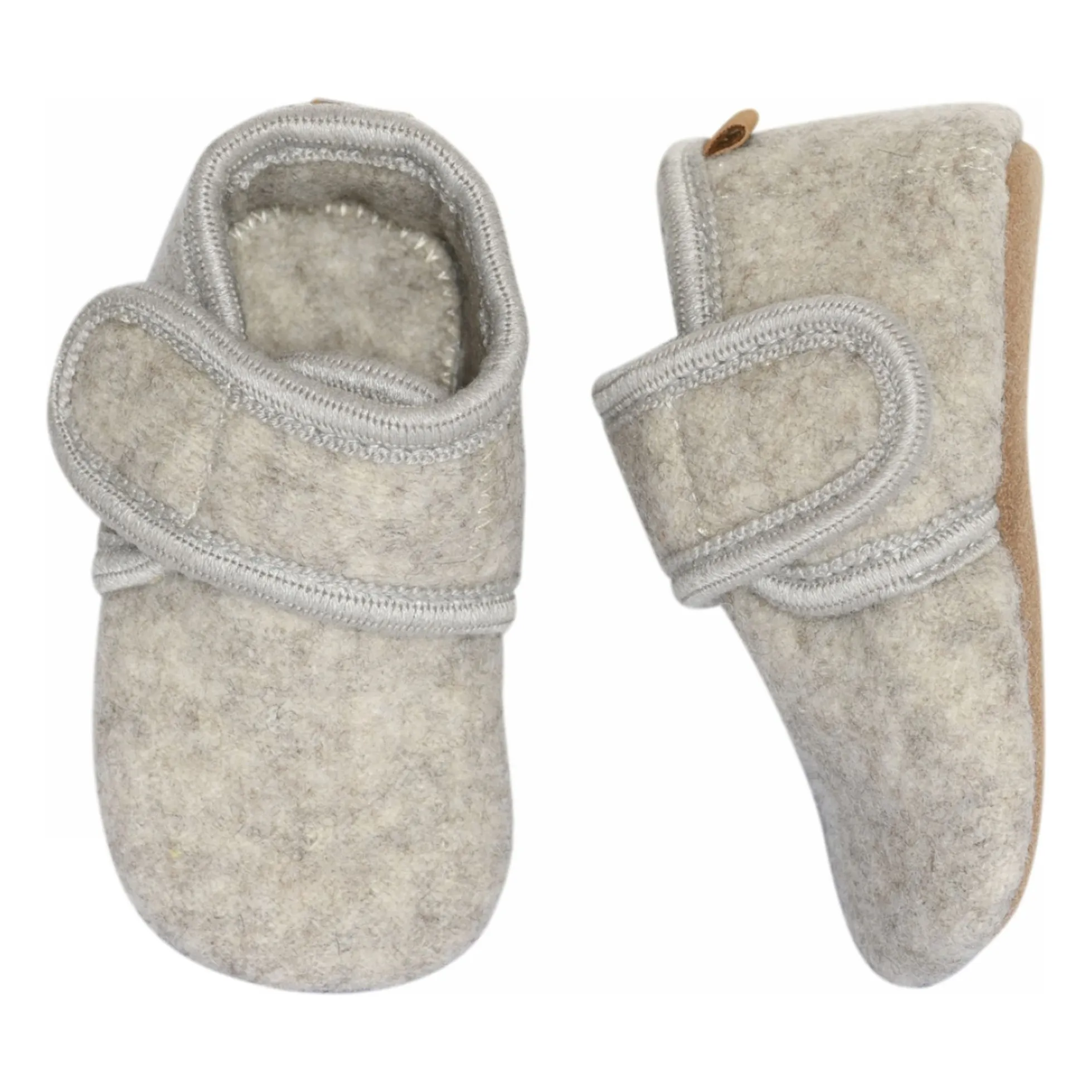 Melton Light Grey Wool Scratch Slippers