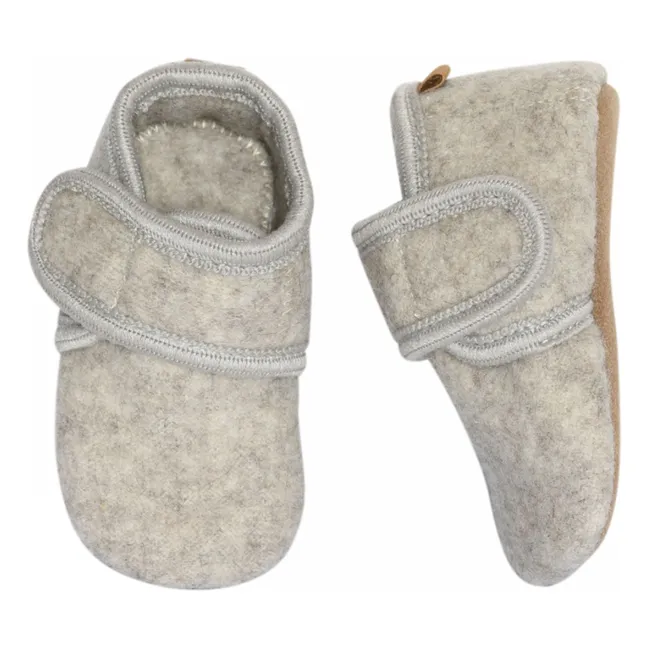 Wool Scratch Slippers | Light grey