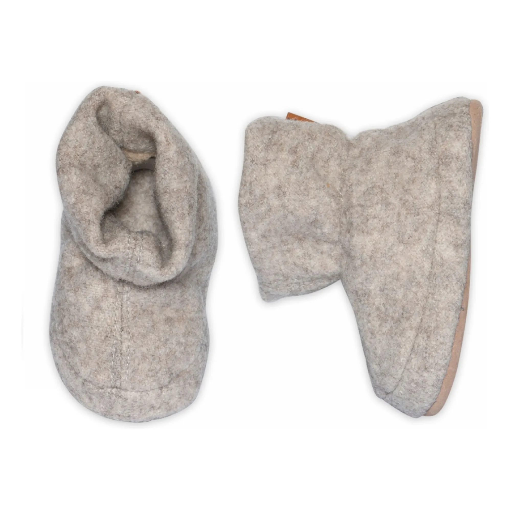 Melton Heather Beige Wolly Wool Slippers